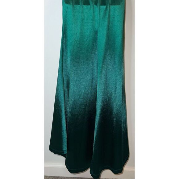Women’s Girls Formal Emerald Green Maxi Gown Ruched US6 - Picture 10 of 12